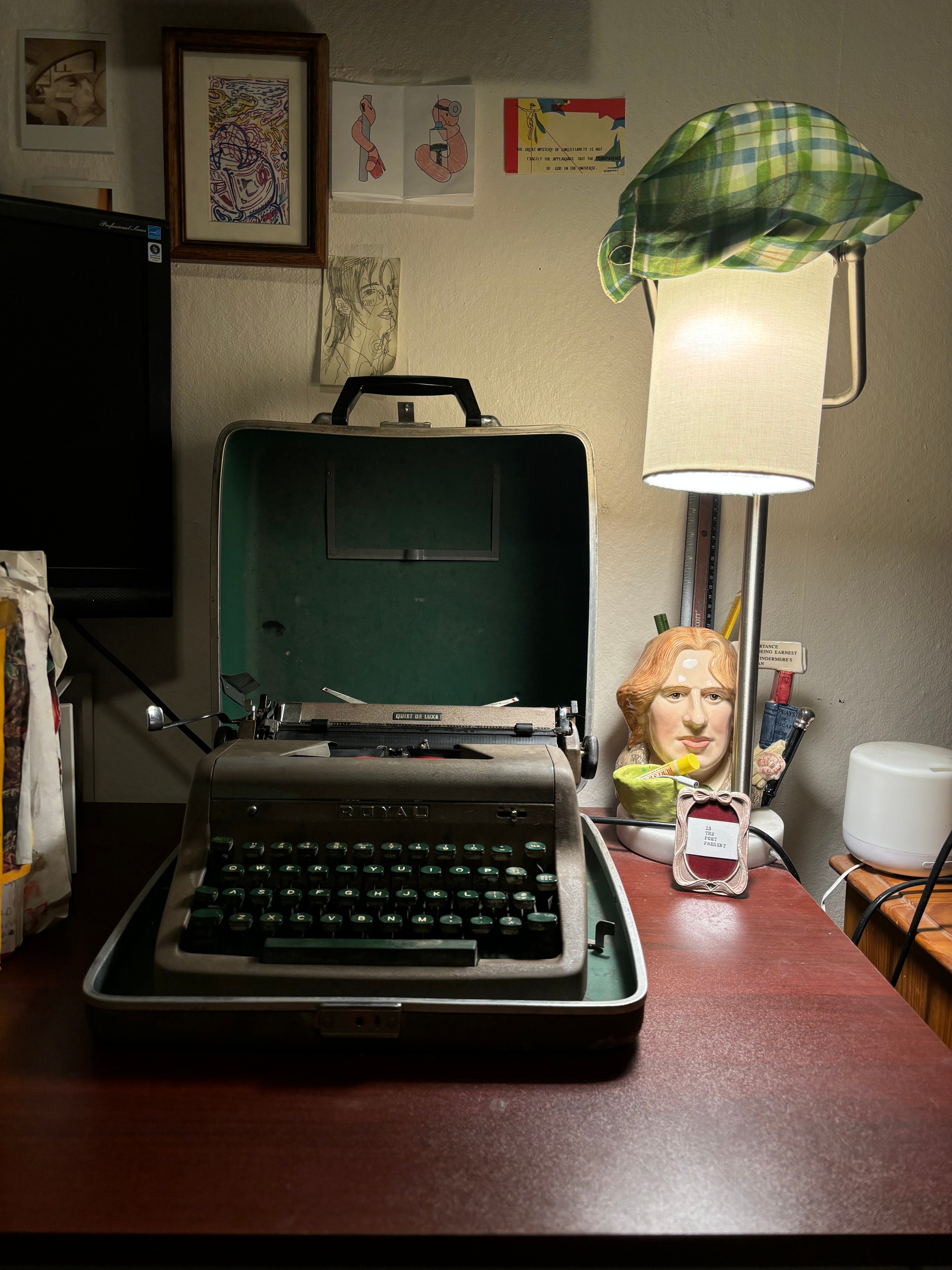 Trevor Bashaw's writing space and typewriter