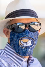 Ken Burtis in mask and sunglasses