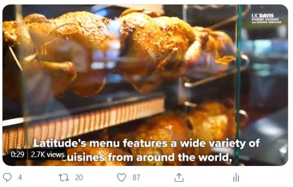 Latitude food choice in Twitter post