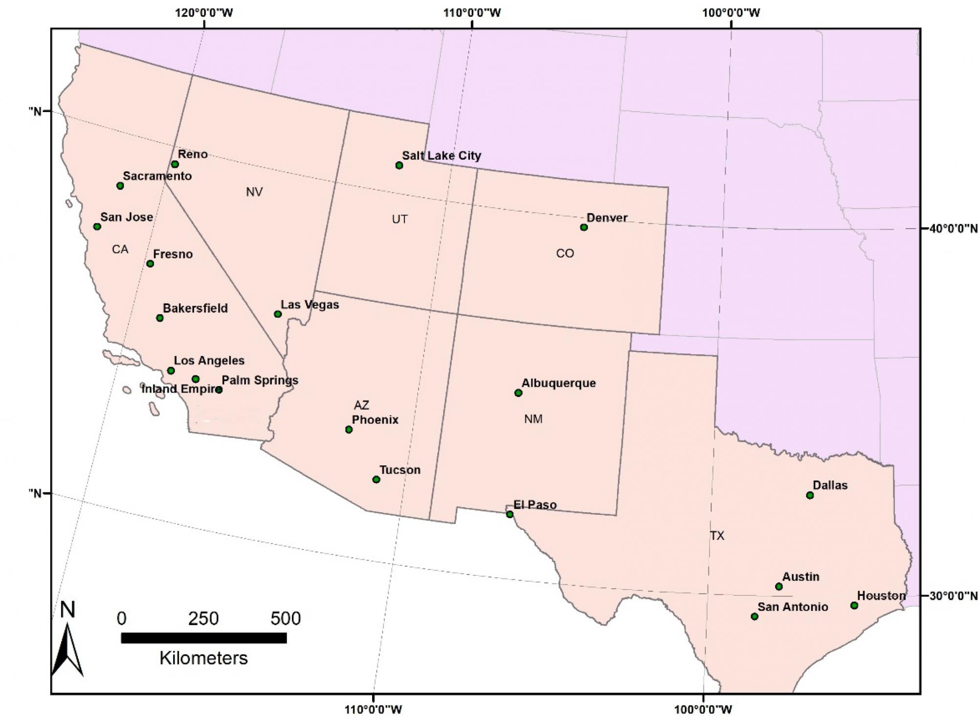 southwest map