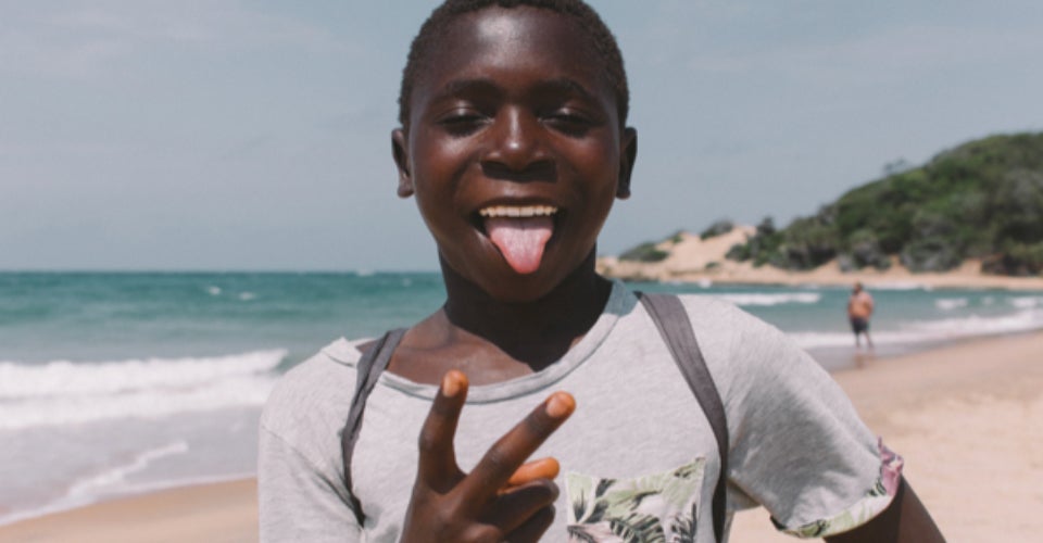 Boy on the beach in Tofo, Mozambique. (Matthew Dea)