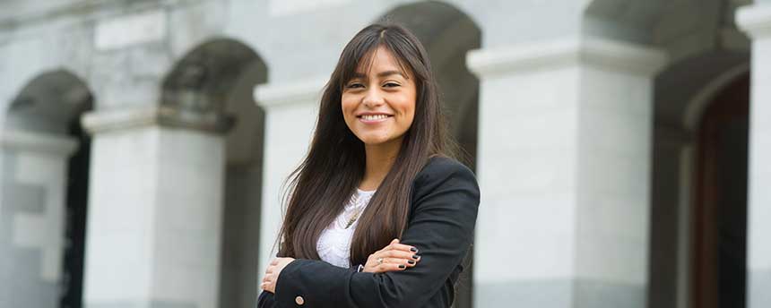 Ana Maciel in front of the California State Capital