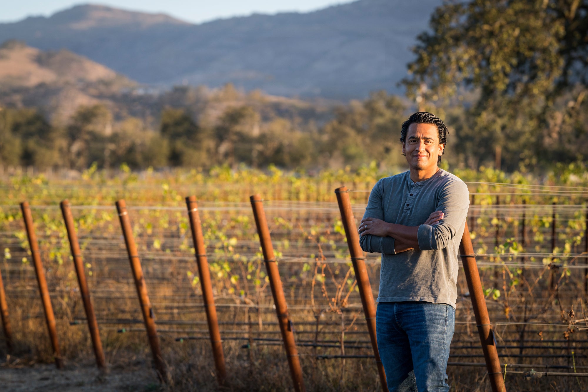 Photo of Miguel Luna in vineyard