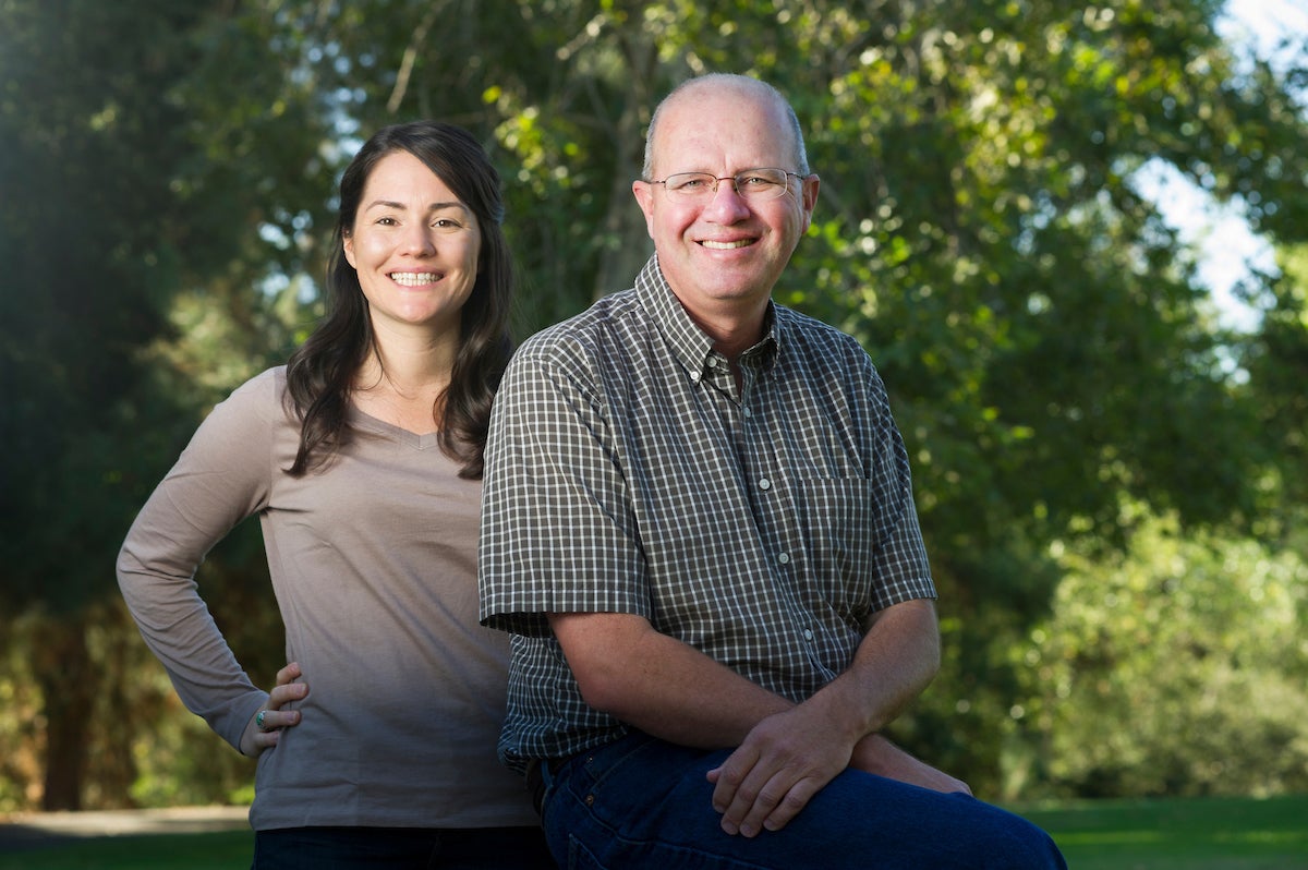 Range and livestock specialists Leslie Roche and Ken Tate in outdoor profile shot