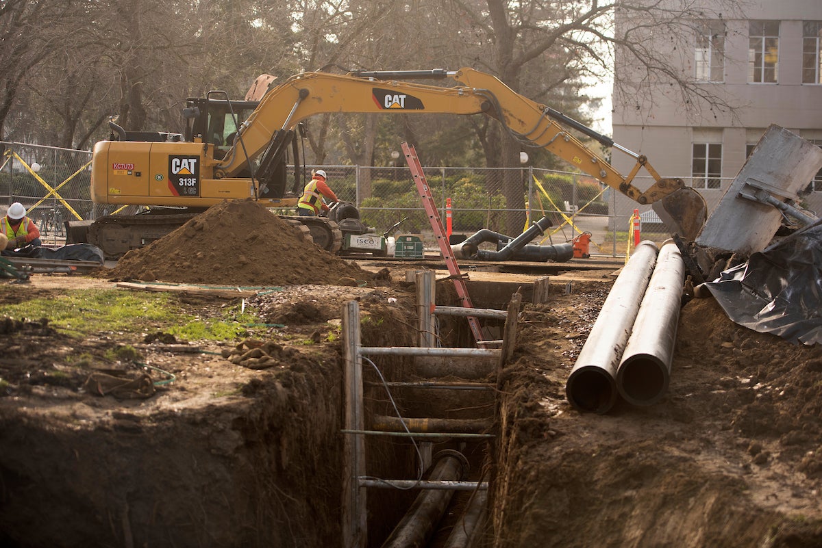 construction for UC Davis' Big Shift project 