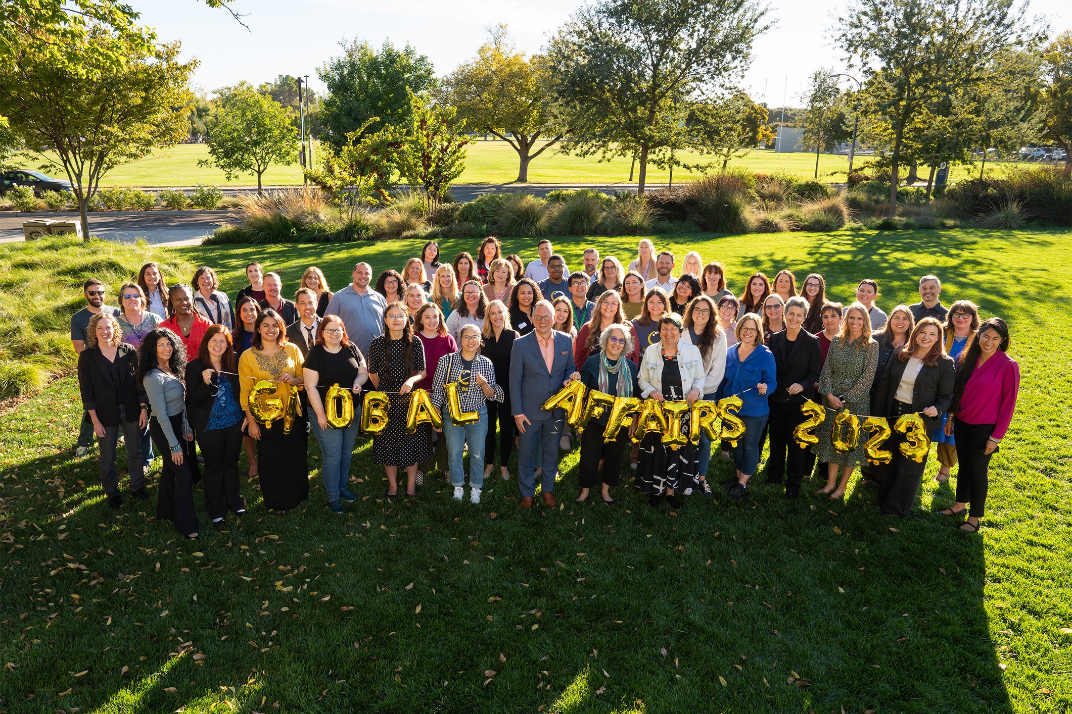 The dedicated team of UC Davis Global Affairs celebrates a year of fostering international relationships and educational opportunities in 2023. (TJ Ushing/UC Davis)