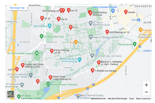A map image of UC Davis