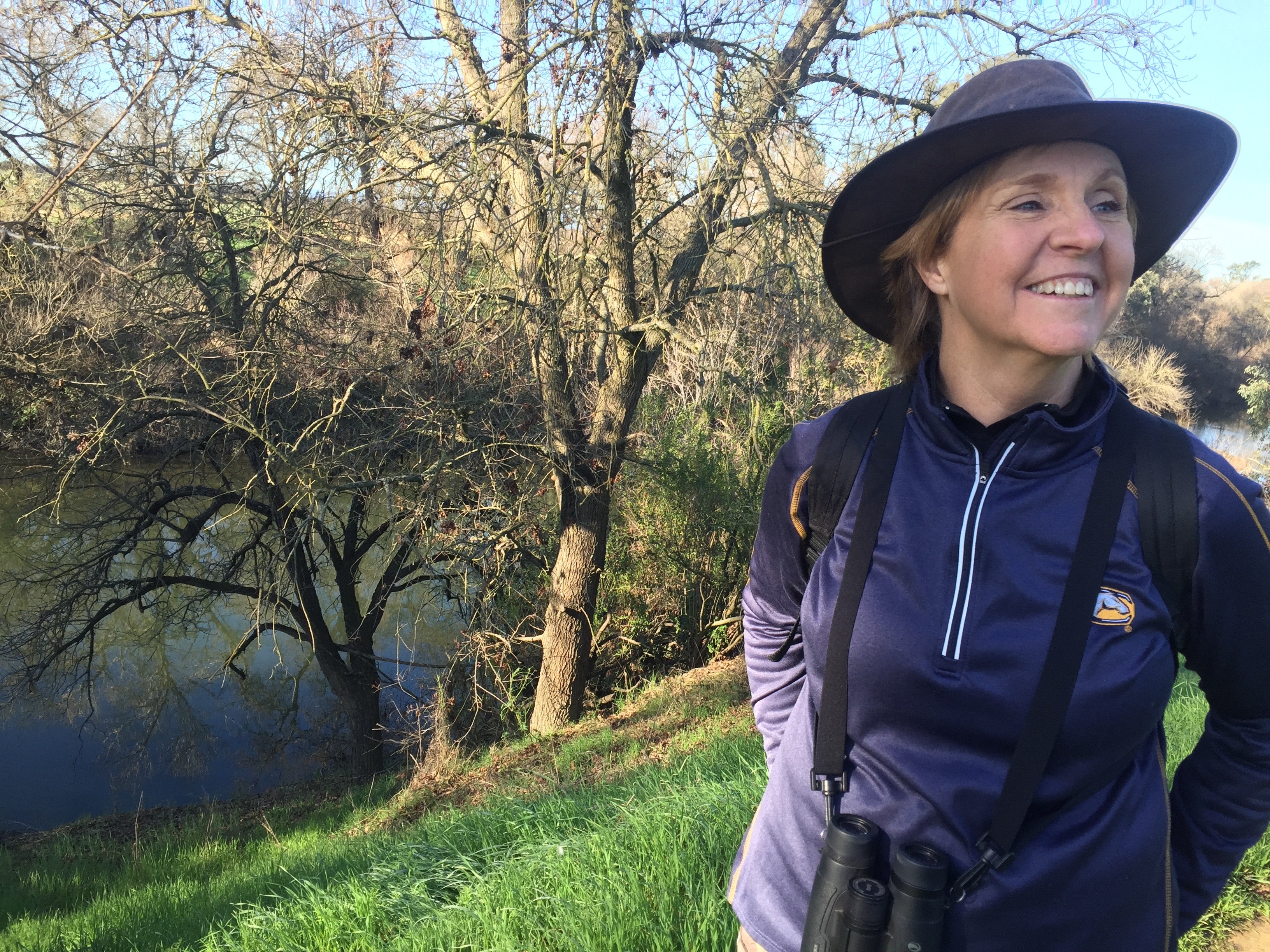Melanie Truan smiles on the trail at Putah Creek