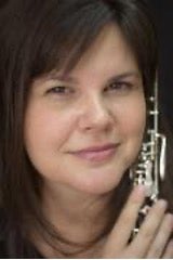 Woman with oboe in close-cropped photo