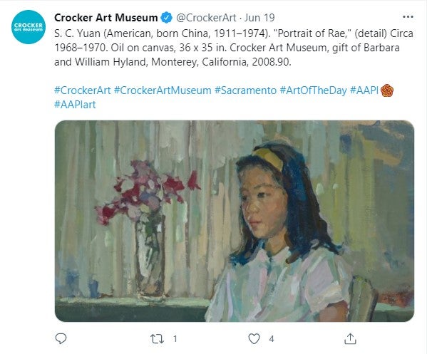 Twitter of Crocker Museum tweet