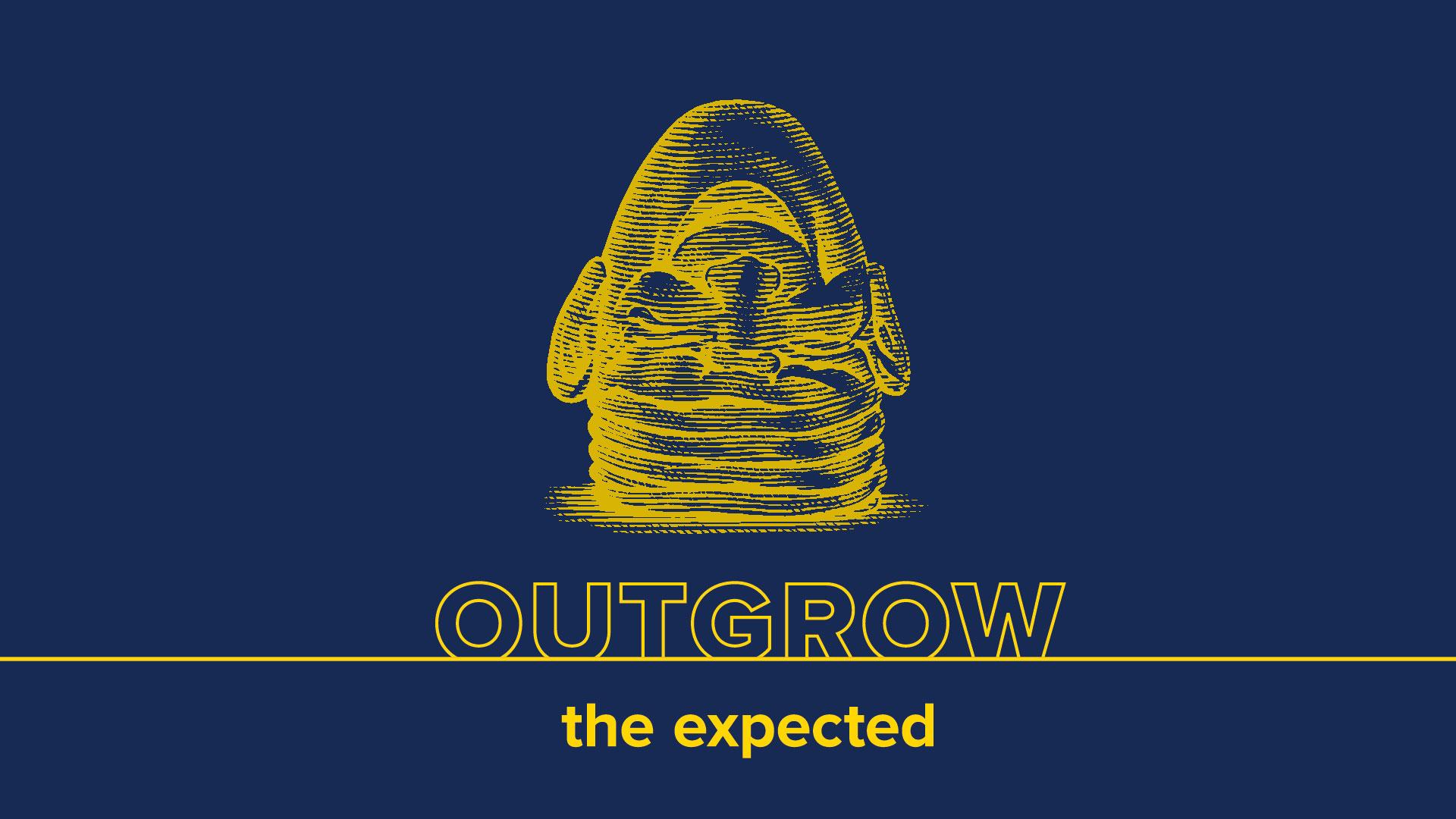 "Outgrow the Expected" Egghead graphic