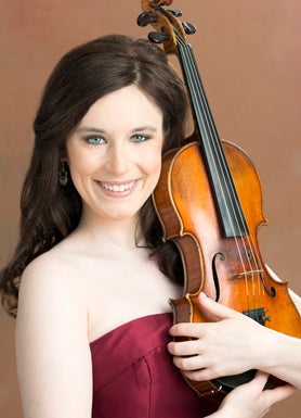 Andrea Segar with violin, portrait