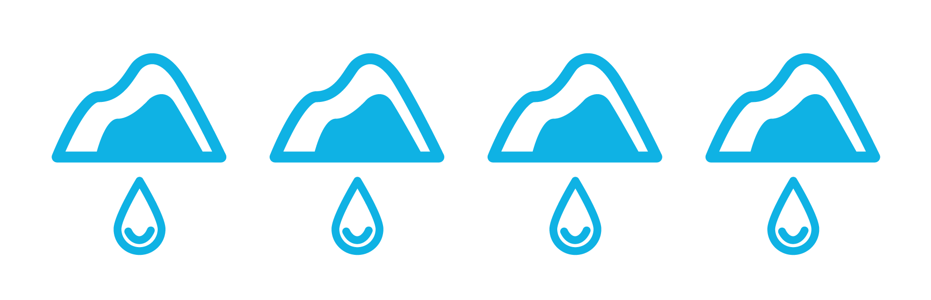 Four melting iceberg icons