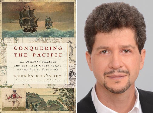 "Conquering the Pacific" cover and Andres Resendez headshot