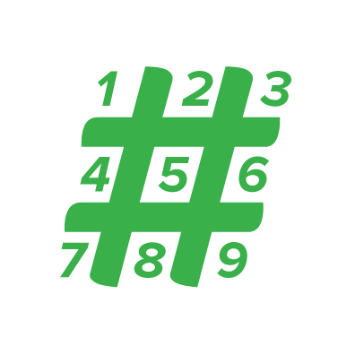 Factoid graphic: Number sign (hash), with numbers 1-9 interspersed, for "by the numbers" story