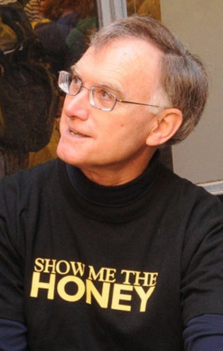 Eric Mussen in sweatshirt: "Show Me the Honey"