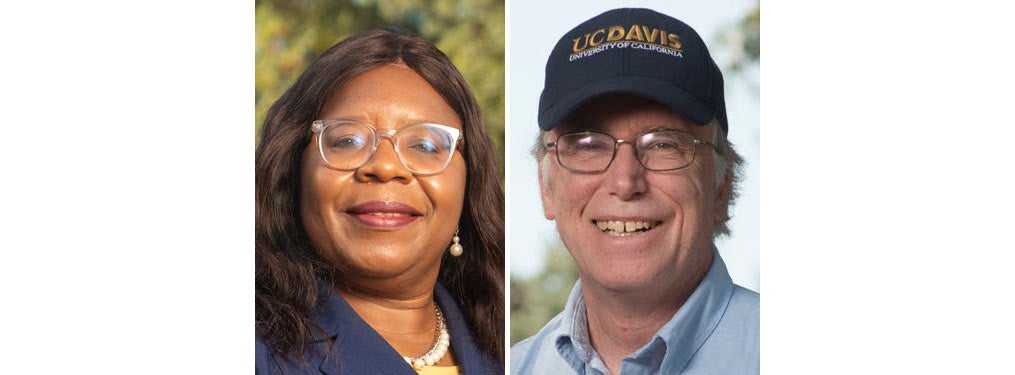 Estella Atekwana and Jay Lund headshots, UC Davis faculty