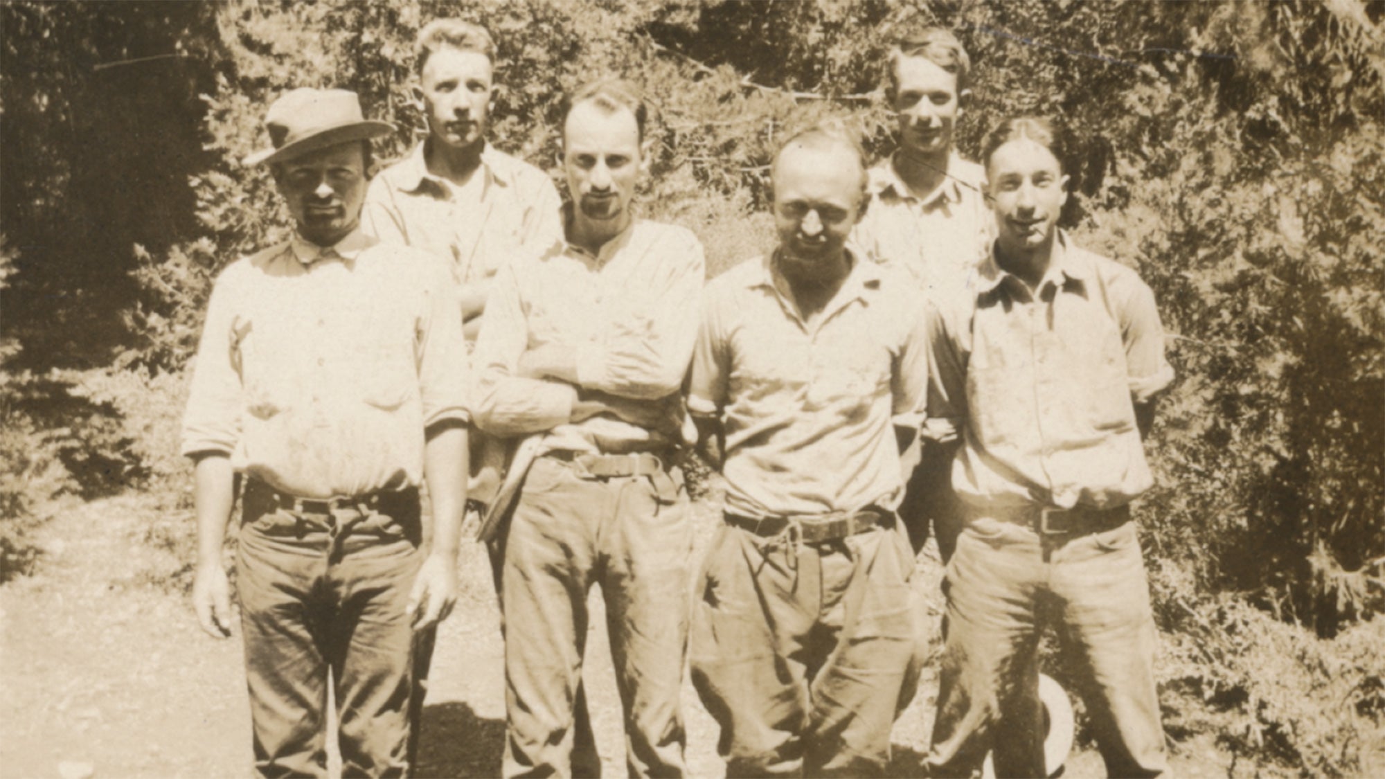 Sepia-toned photo of students in the early 20th century