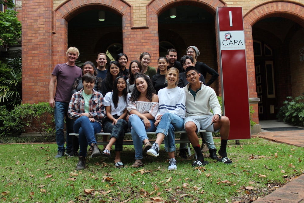 A group of students pose together as part of a study abroad program in Sydney, Australia.