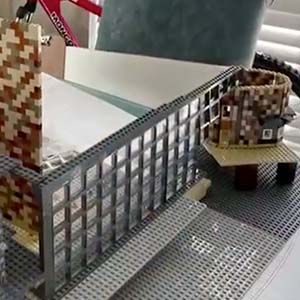 LEGO model of the Mondavi Center, in progress