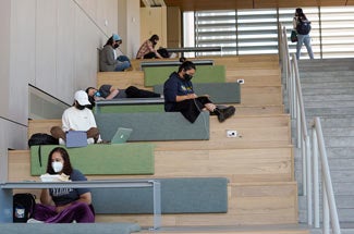 Students on stairway seating