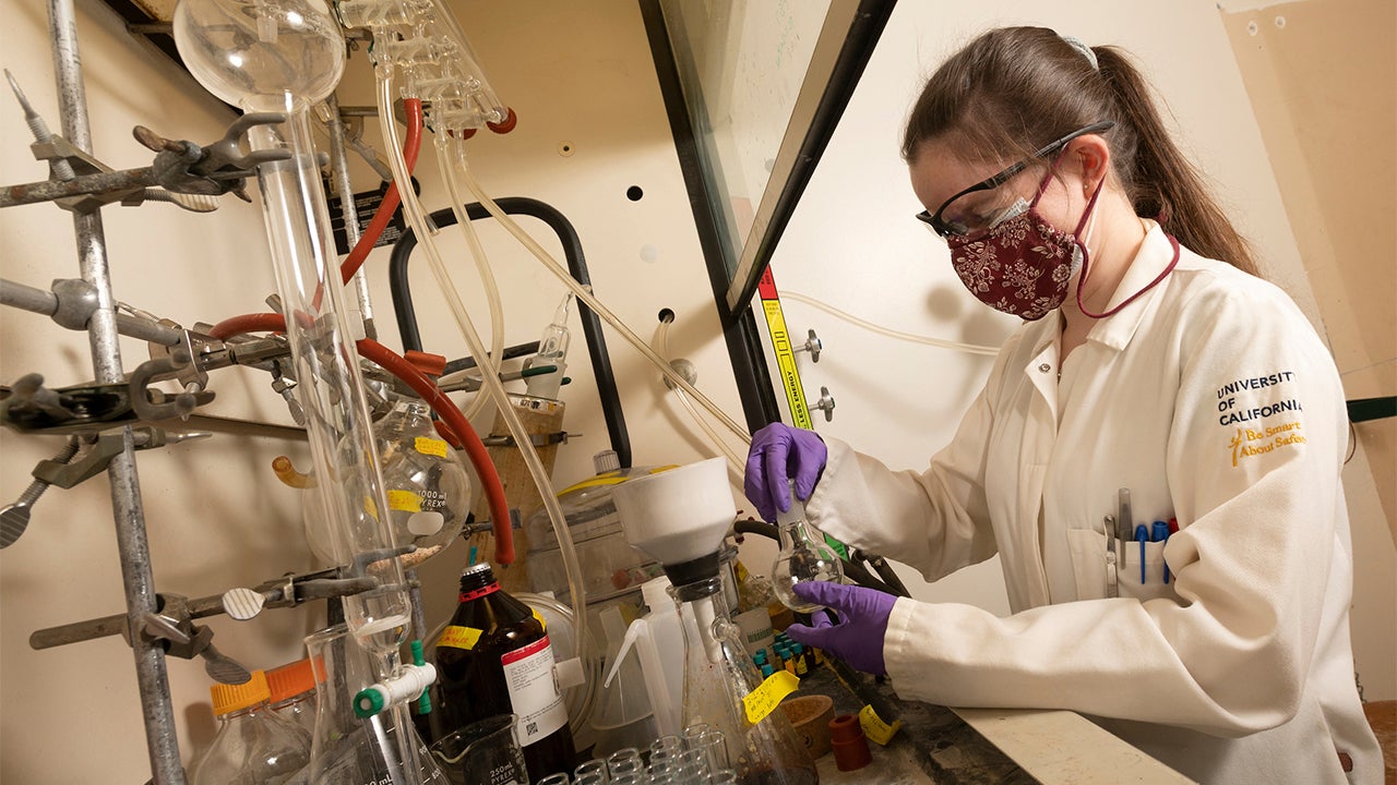Madeline Bright at work in a lab