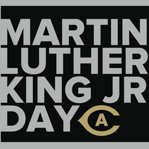 "Martin Luther King Jr. Day" with "CA" Athletics logo