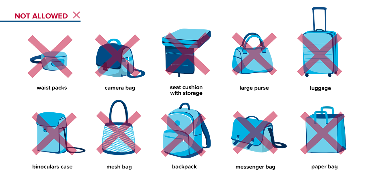 illustrations of bags not allowed at commencement