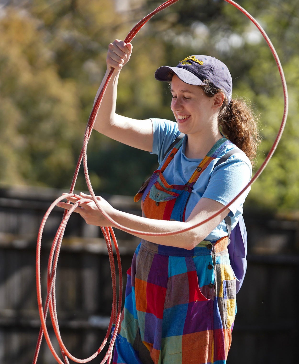 Picnic Day: Student tries roping