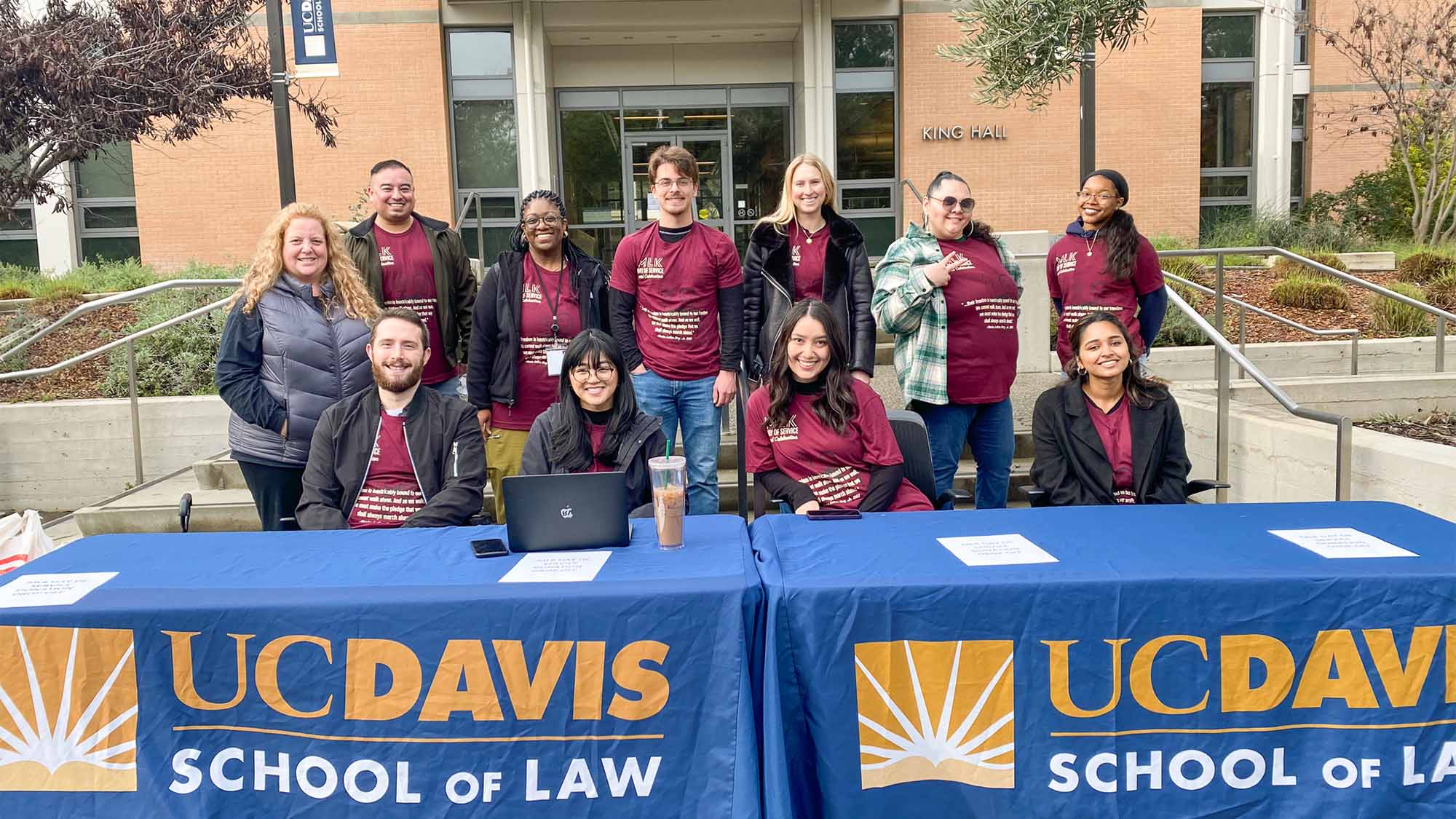 Students at School of Law table