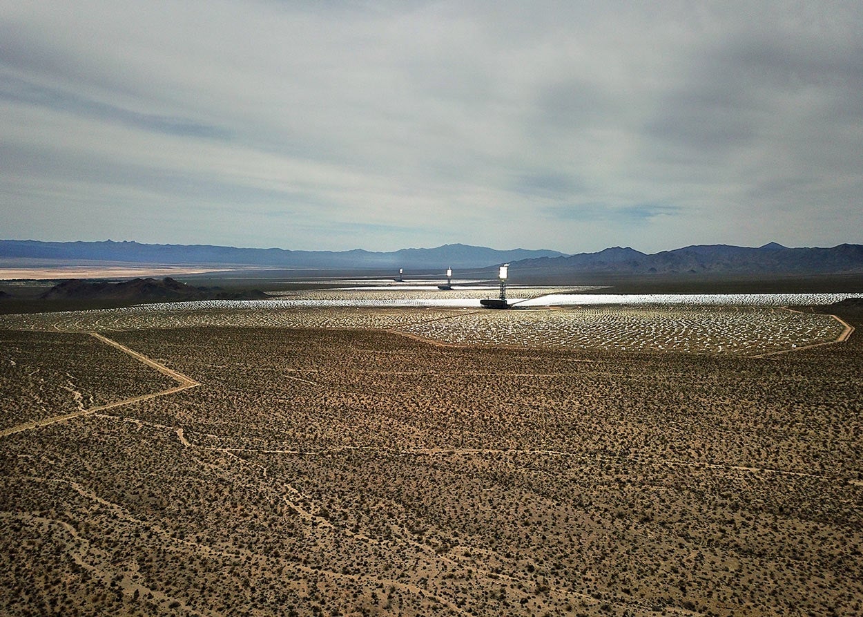 Solar Electric Generating System in the middle of Mojave Desert