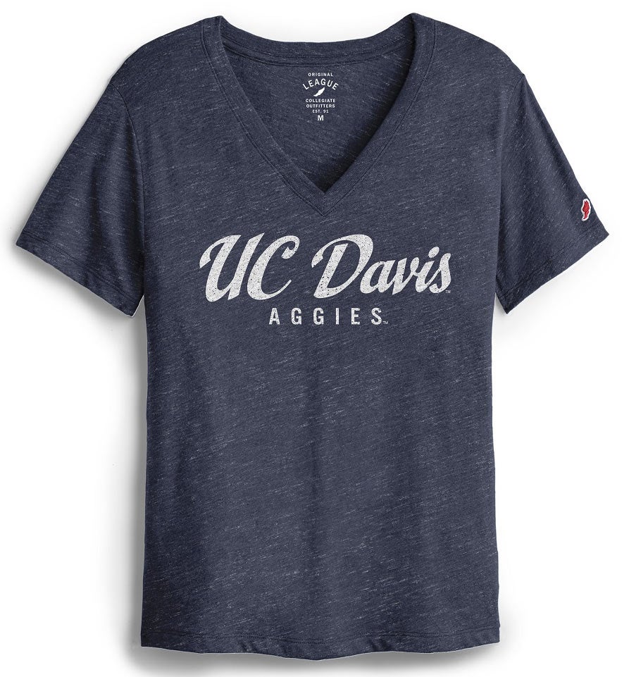 "UC Davis Aggies" navy/heather V-neck T-shirt