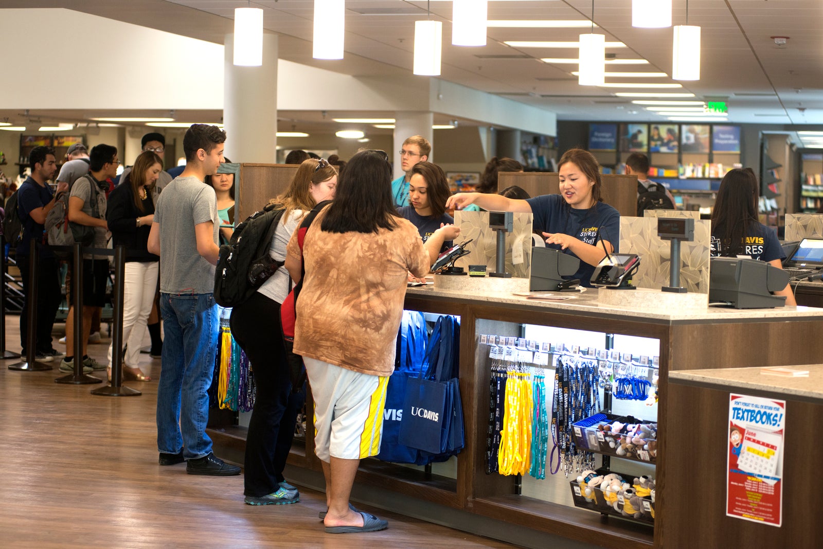 The counter at the new UC Davis Campus Store.