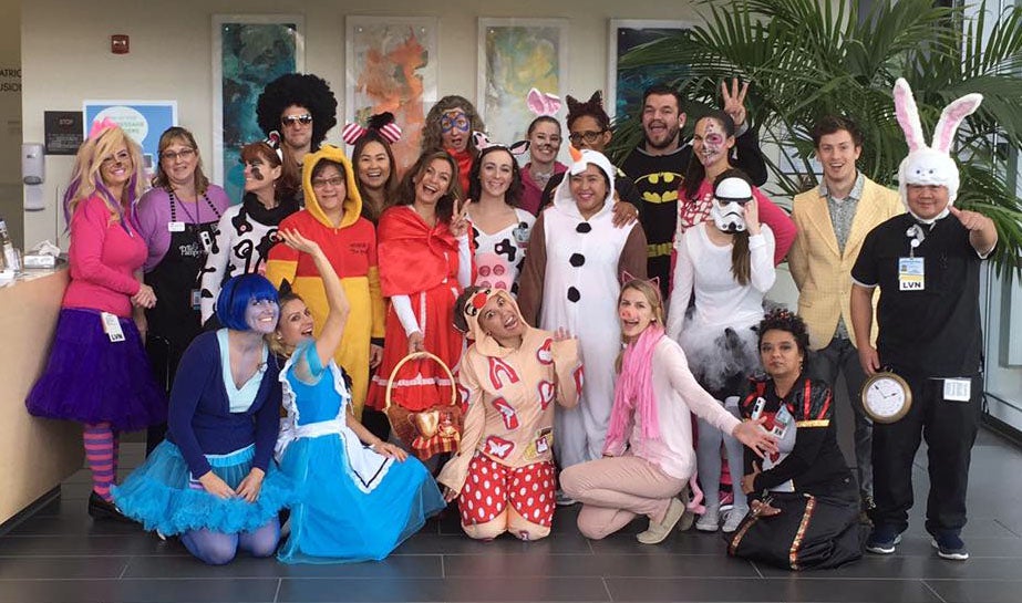 Staff at the UC Davis Cancer Center dressed up for Halloween.