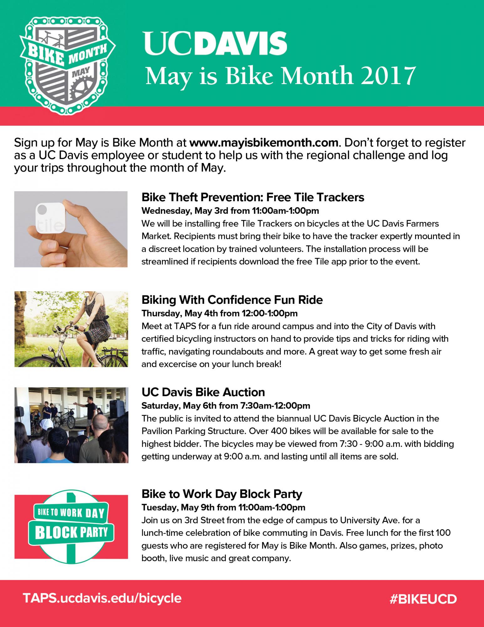 A flier for May is Bike Month activities