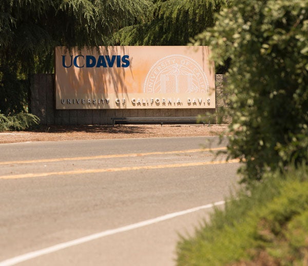 UC Davis sign on Old Davis Road