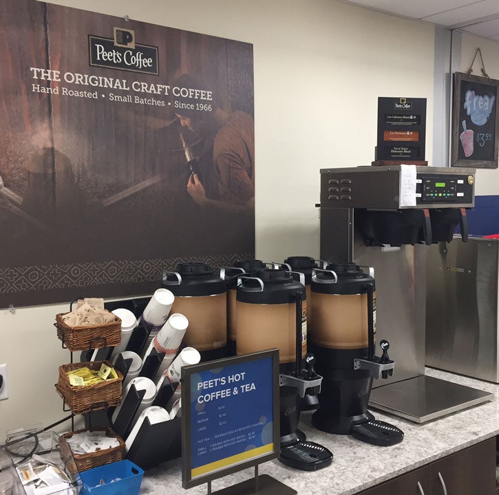 Peet's counter in The MU's new Market