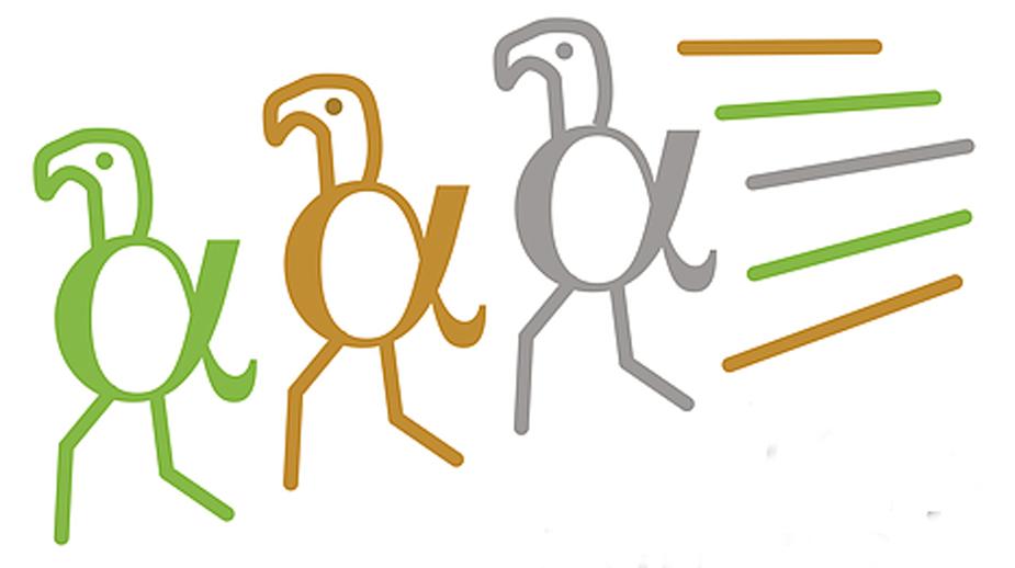 Running Coupling Contants team logo, turkey-like graphic depiction