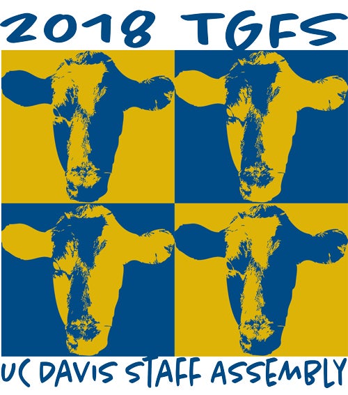  four head of cattle, in blue and gold