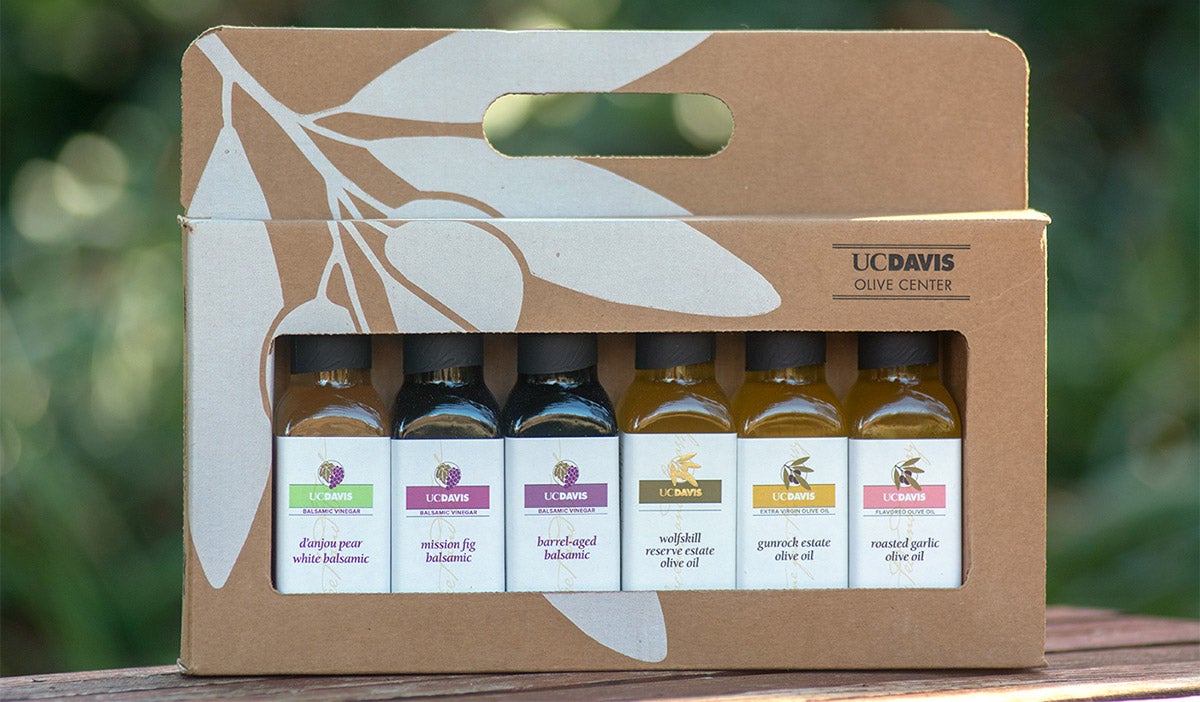 Small bottles of olive oil
