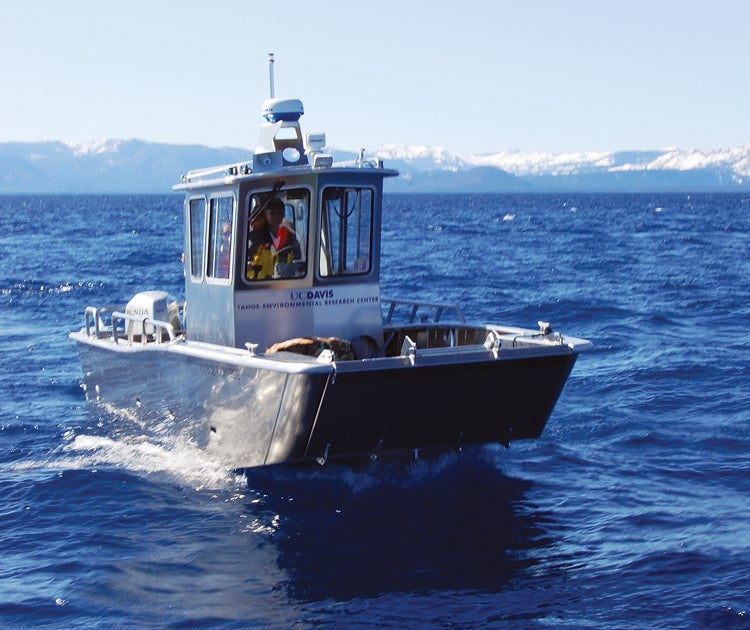 Tahoe research vessel Bob Edwards on water