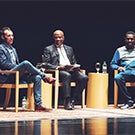 Ben Holton, Gary S. May and GZA on stage.