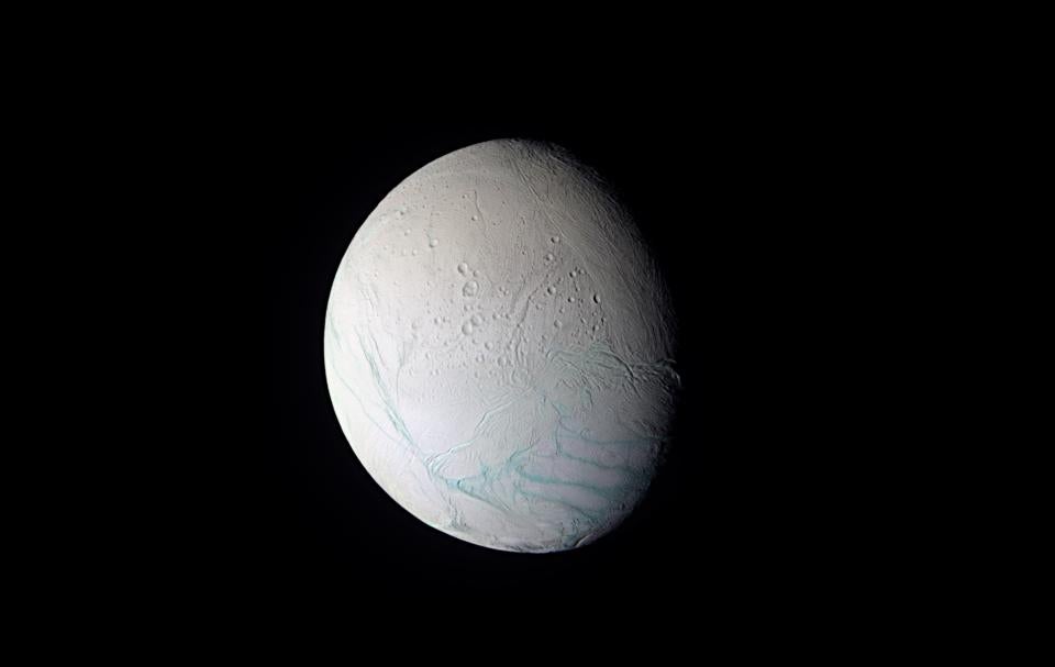 The frozen moon Enceladus