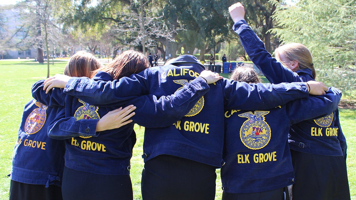 Students show their FFA jackets.