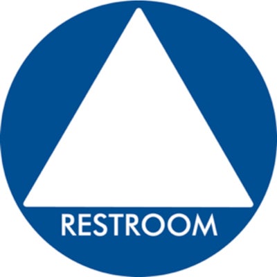  Gender-inclusive restroom sign (triangle)