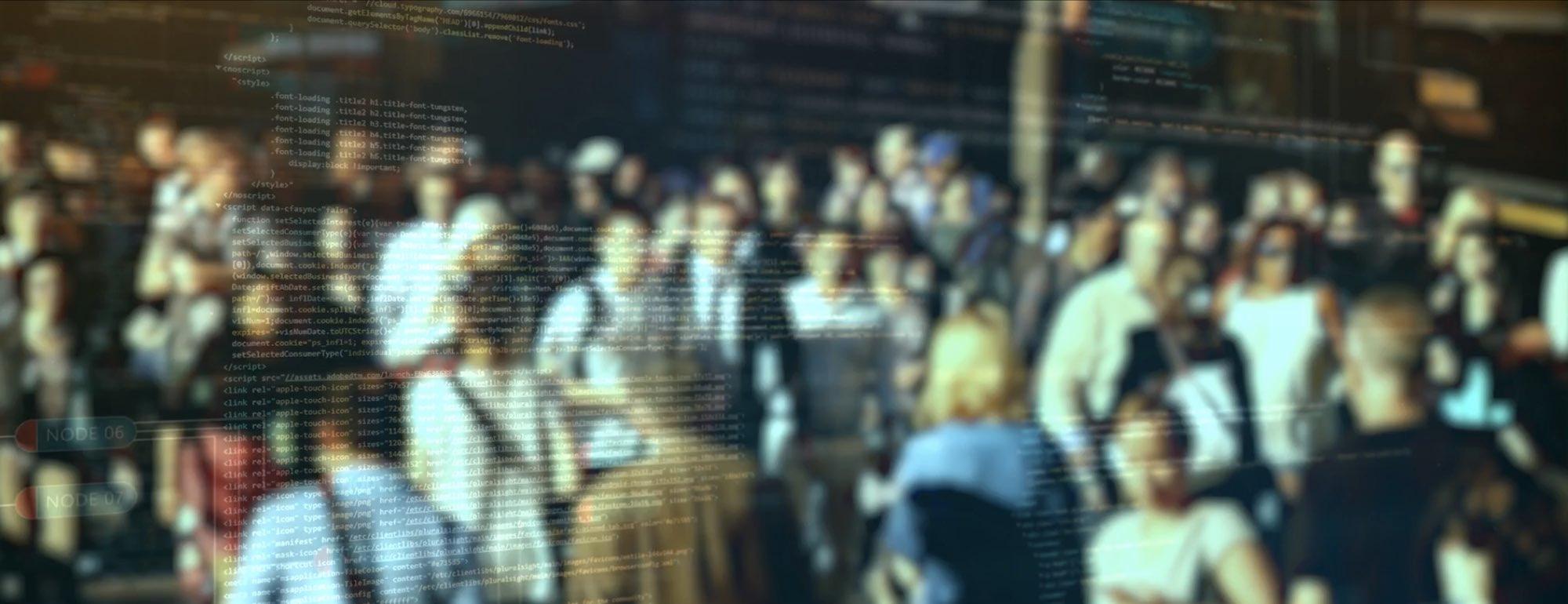 video surveillance of a crowd of people