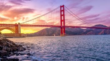 Golden Gate Bridge spanning the entrance to San Francisco bay