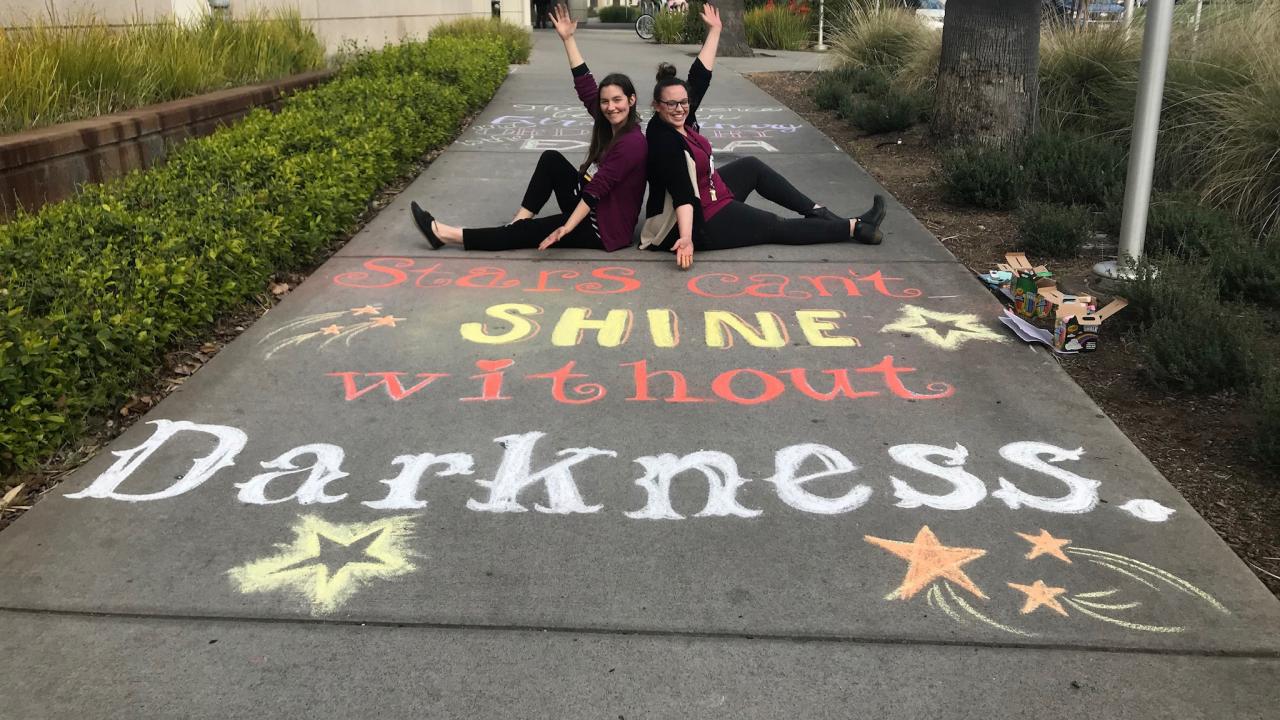 Chalk art at health campus