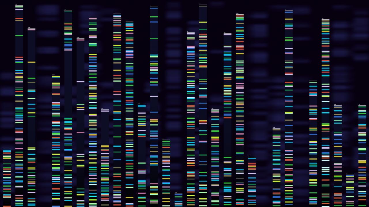 Visual of DNA genome sequencing. 