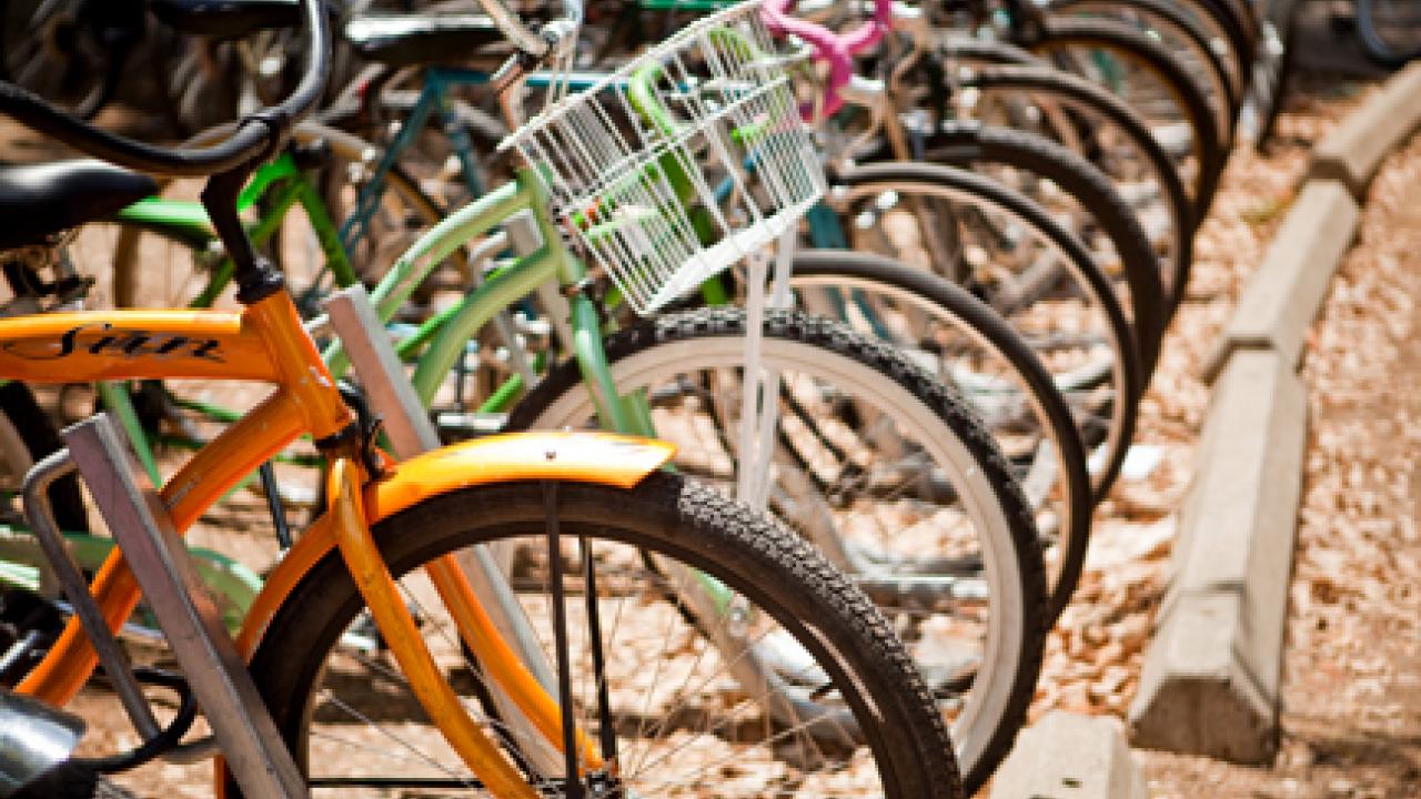 Photo: Bicycles in bike racks